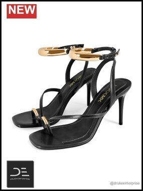 Strappy Stiletto Heeled Sandals for Women Dressy Open Toe Slingback with Ankle